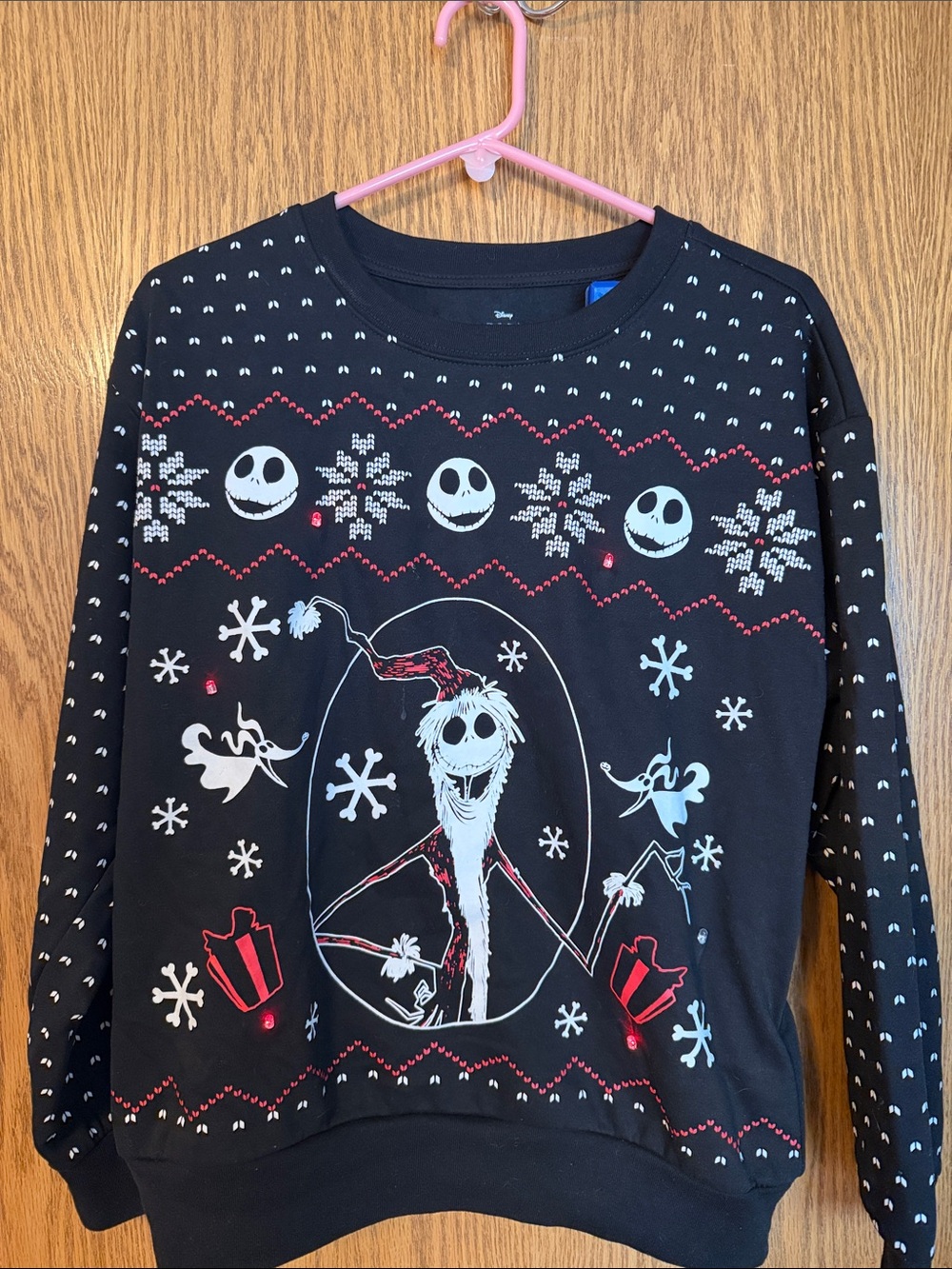 Disney Black & Red Jack Skellington Holiday Sweatshirt